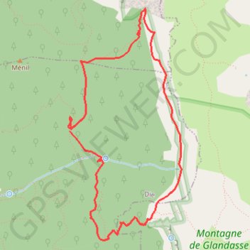 Trace GPS LE PESTEL (itinéraire sous le rocher), itinéraire, parcours
