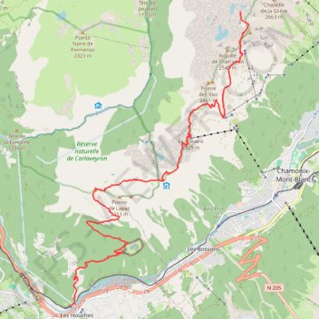 Trace GPS Traversée des Aiguilles rouges - J2, itinéraire, parcours