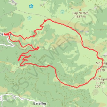 Trace GPS Montagne d'Areng en circuit, itinéraire, parcours