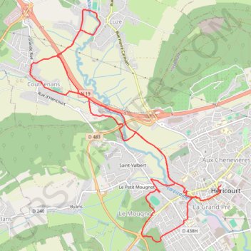 Trace GPS Randonnée de la Marche Buissonnière Héricourt, itinéraire, parcours