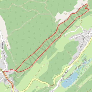 Trace GPS La Combe Arbey - Lamoura, itinéraire, parcours