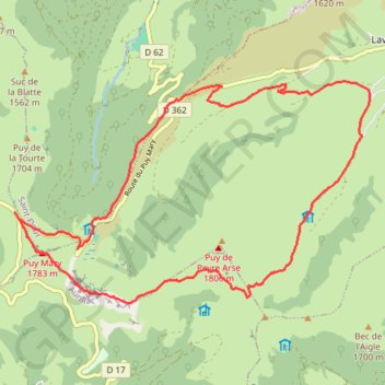 Trace GPS Puy Mary breche de Rolland, itinéraire, parcours