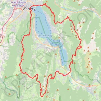 Trace GPS Tour du Lac d'Annecy circuit Maxi Race en 3 jours, itinéraire, parcours