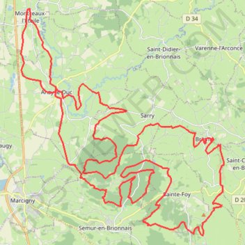 Trace GPS Rando à Montceaux-l'Étoile - Seuilly, itinéraire, parcours
