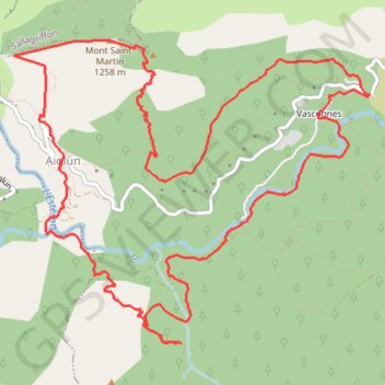 Trace GPS Vascogne - Cascade Vegay - Aiglun - Mont Saint Martin, itinéraire, parcours