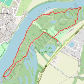 Trace GPS Portet - Parc du Confluent, itinéraire, parcours
