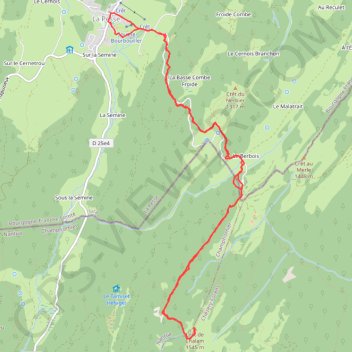 Trace GPS Crêt de Chalam, itinéraire, parcours