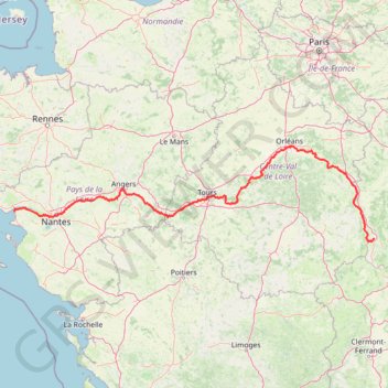 Trace GPS La Loire à Vélo, itinéraire, parcours