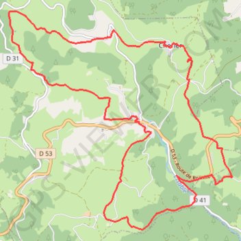 Trace GPS Les Moulins-Cherrier, La Salette, Le Point du Jour (42), itinéraire, parcours