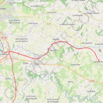 Trace GPS Chemin de Saint Michel (voie de Paris) etape 16, itinéraire, parcours