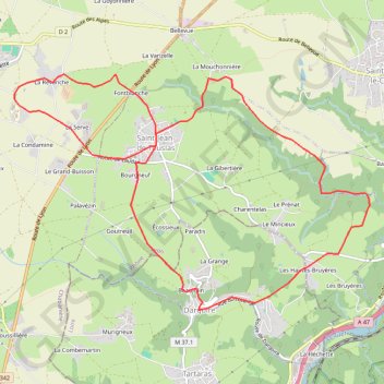 Trace GPS Saint-jean de Touslas, itinéraire, parcours