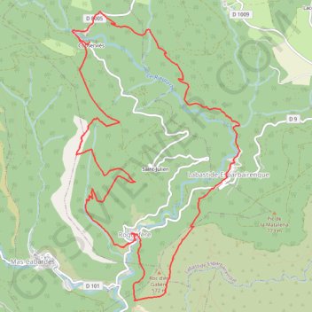 Trace GPS Cascade Rieutord, itinéraire, parcours
