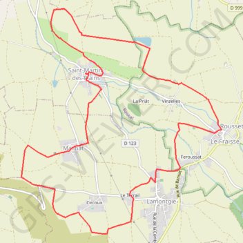 Trace GPS De Vinzelles à Circoux, itinéraire, parcours