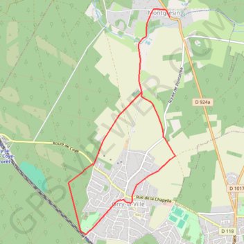 Trace GPS Circuit d'Orry-la-Ville, itinéraire, parcours