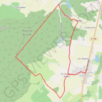Trace GPS De vignes en forêt - Notre-Dame d'Alençon, itinéraire, parcours