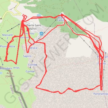Trace GPS Journée de ski à la Pierre saint Martin, itinéraire, parcours