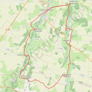 Trace GPS Boucle des mottes féodales - Montreuil-l'Argillé, itinéraire, parcours