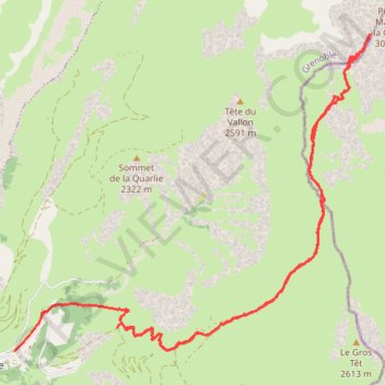 Trace GPS Pic du Mas de La Grave, itinéraire, parcours