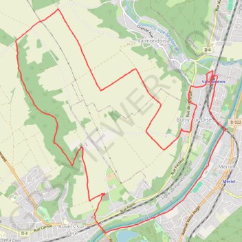 Trace GPS Autour de Valmondois, itinéraire, parcours