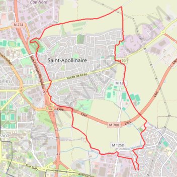 Trace GPS De Quetigny à Saint Apollinaire, itinéraire, parcours