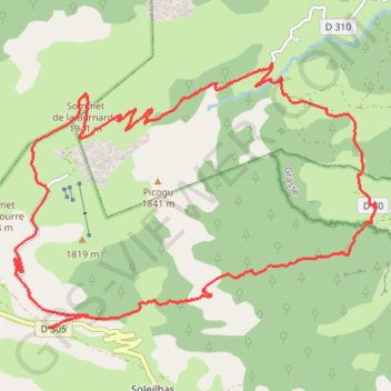 Trace GPS Le Tour du Picogu, itinéraire, parcours