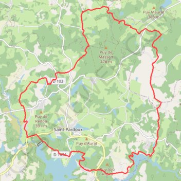 Trace GPS Lac de Saint Pardoux, itinéraire, parcours