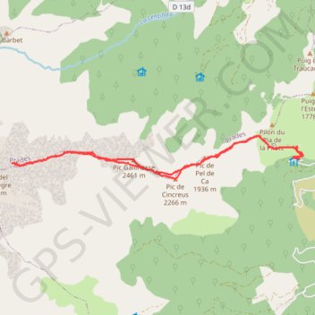 Trace GPS Cretes de la Serra del Roc Negre, itinéraire, parcours