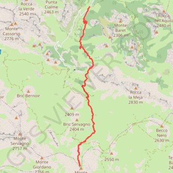 Trace GPS Monte Bodoira, itinéraire, parcours