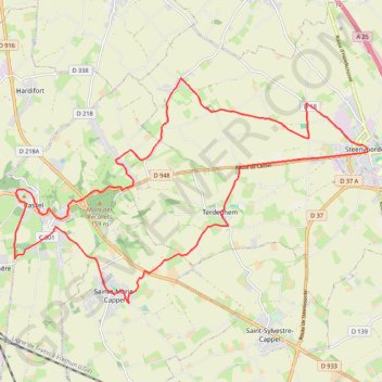 Trace GPS Les Moulins de Flandre - Sainteenvoorde, itinéraire, parcours