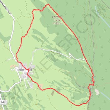 Trace GPS Traversée du Mont Pela, itinéraire, parcours