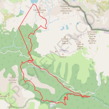 Trace GPS Lacs Graveirette, Nègre, des Adus, itinéraire, parcours