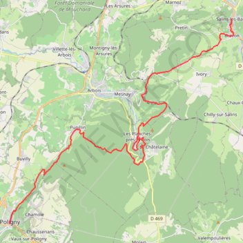 Trace GPS EJ2 Salins Poligny, itinéraire, parcours