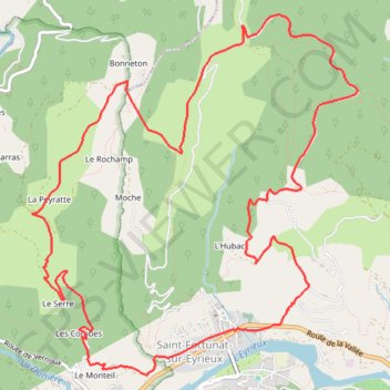Trace GPS Col d'Aurelle Par le Serre, itinéraire, parcours