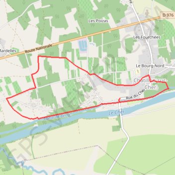 Trace GPS Sentier de la Rouère - Châtillon-sur-Cher, itinéraire, parcours