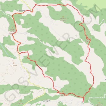 Trace GPS Povlen: OAB 1070m, kanjon Rogačice, Zarožje, itinéraire, parcours