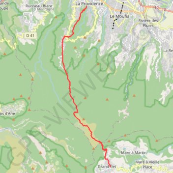 Trace GPS RandoPitons.re #1323 - De Saint-Denis à Grand Ilet par Mamode Camp et la Roche Ecrite, itinéraire, parcours