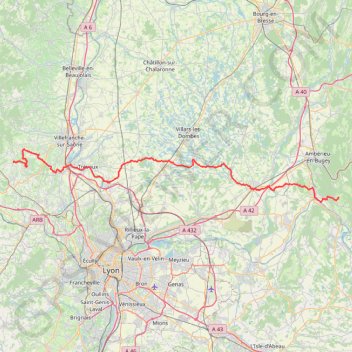 Trace GPS Traversée de la Dombes (Rhône-Ain), itinéraire, parcours