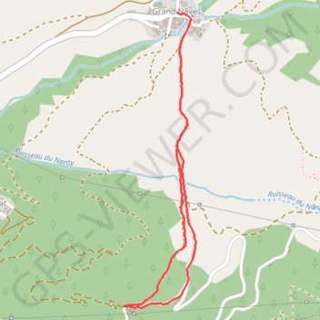Trace GPS Croix de Sauget depuis Grand Naves, itinéraire, parcours