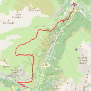 Trace GPS Traversée de Gavarnie à Gèdre, itinéraire, parcours