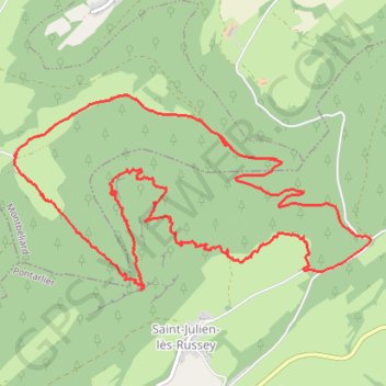 Trace GPS Balade Combe du Château - Combe Ribeau, itinéraire, parcours