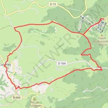 Trace GPS La Roquette-Bonneval - Curières, itinéraire, parcours