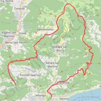 Trace GPS Monte Bronzone, itinéraire, parcours