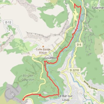 Trace GPS Balcon de la cote d'azur - Gourdon, itinéraire, parcours