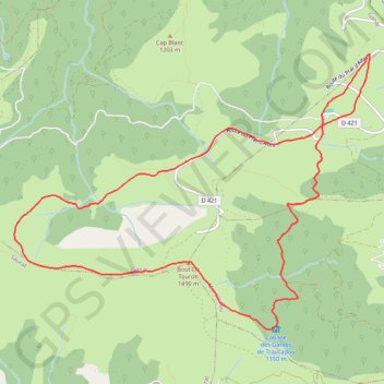 Trace GPS Bout de Touron par le Pas de Bazillac, itinéraire, parcours