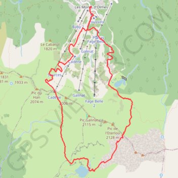 Trace GPS Etang d'Appy par les Monts d'Olmes, itinéraire, parcours
