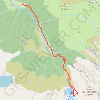 Trace GPS Cirque de cagateille etang de la hillette, itinéraire, parcours