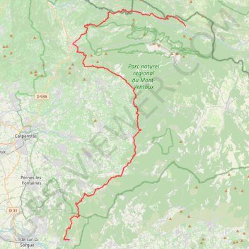 Trace GPS GR91 Randonnée de Brantes à Fontaine-de-Vaucluse (Vaucluse), itinéraire, parcours