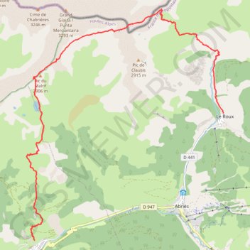 Trace GPS Roux - Aiguilles, itinéraire, parcours