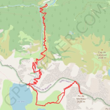 Trace GPS Le lac Bleu et le Pic de Merlheu - Le Chiroulet, itinéraire, parcours