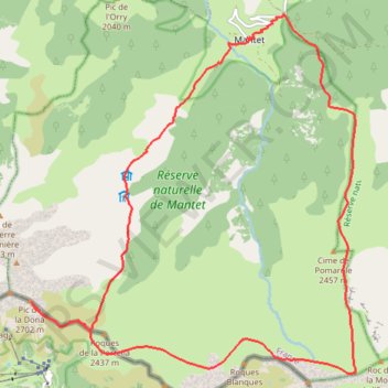 Trace GPS Réserve Naturelle de Mantet bis, itinéraire, parcours
